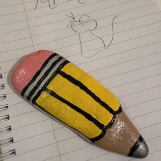 Yellow Pencil Painted Stone