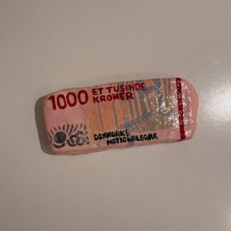 Danish 1000 Kr Note Painted Stone